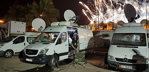 Cubic Production: SNG satellite trucks in Abu Dhabi and Dubai.